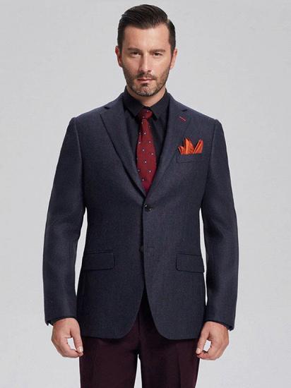 Formal Dark Navy Classic Mens Business Suit Blazer Jacket_1