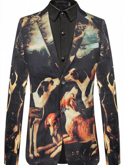 Lovely Dog Printed Pleuche Best Fitted Blazer Jacket for Men In Stock