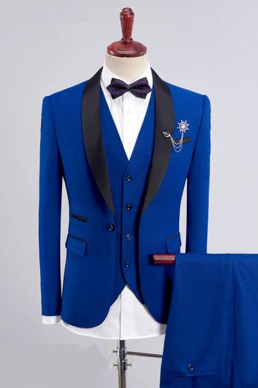 Bespoke Three Pieces Men Suits | Royal Blue Men Suit for Wedding_1
