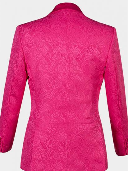 Floral Pink Jacquard Men Suits Online | Slim Fit Prom Suits with One Button_2