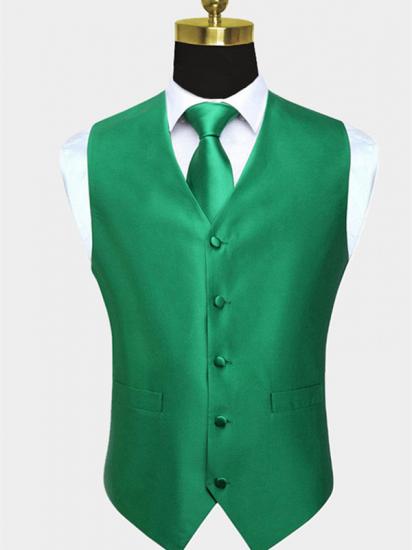 Silk Emerald Green Waistcoat And Tie Set_1