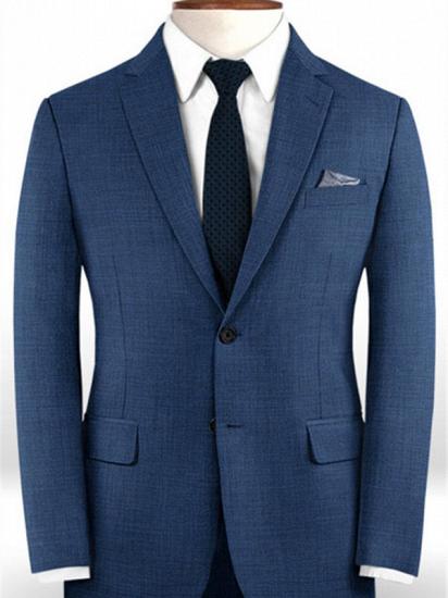 Navy Blue 2 Pieces Mens Suit with Notch Lapel | Business Tuxedos Wedding Groomsmen Outfit_1