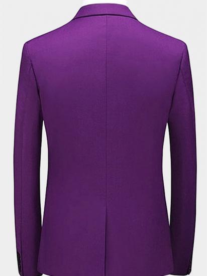 Purple Men Suits For Prom | Three Pieces Tuxedo with Notched Lapel_2