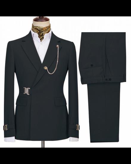 Liam Newest Black Button Notched Lapel Men Suits For Business_2