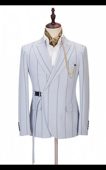Damian Handsome Striped Peaked Lapel Men Suits Online