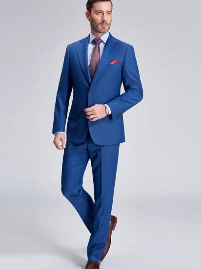 Jakob Romantic Plaid Royal Blue Mens Suits for Business_2