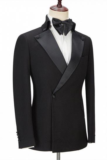 Shaun Black Fashion Slim Fit Peaked Lapel Men Suits for Prom_3