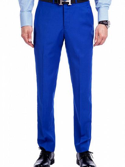 Premium Three Flap Pockets Notch Lapel Royal Blue Mens Suits_8