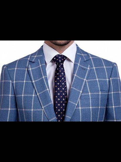 Light-colored Plaid Blue Fashionable Mens Suits for Formal_4