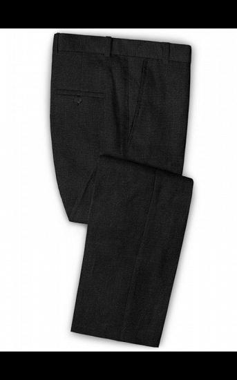 Slim Fit Black Linen Groom Tuxedos | Men Suits for Wedding Latest Desgins_3