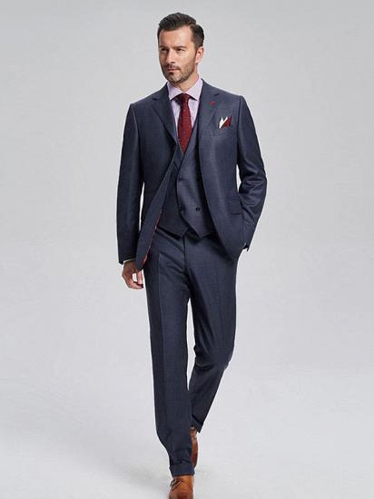 Noble Dark Navy Mens Suits | Three Piece Suits for Men with Double Breasted Vest_1