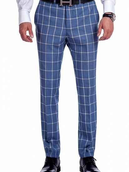Light-colored Plaid Blue Fashionable Mens Suits for Formal_7