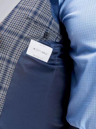 Modern Plaid Notch Lapel Patch Pocket Grey Suits for Men_9