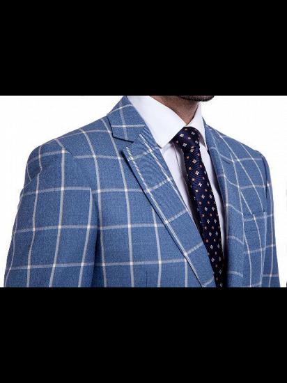 Light-colored Plaid Blue Fashionable Mens Suits for Formal_5