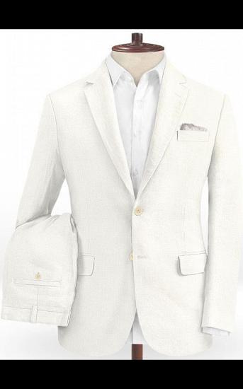 Summer Beach Linen Men Suits for Wedding | Best Man Blazers Casual Groom Prom Party Tuxedos_2