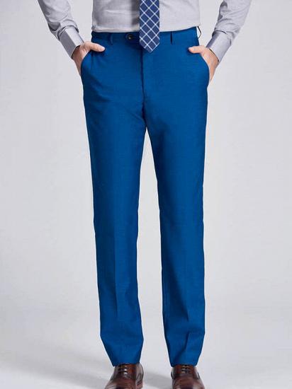 Bright Solid Blue Premium Mens Suits Sale | Peak Lapel Flap Pocket Suits for Men_5