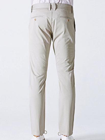 Simple Cotton Off-White Mens Casual Pants for Daily_3