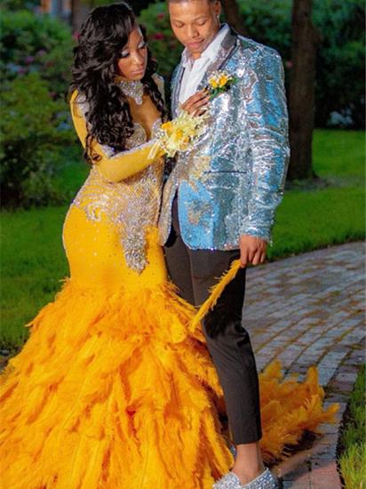 Glitter Silver Sequins Two Piece Fashion Prom Mens Suits