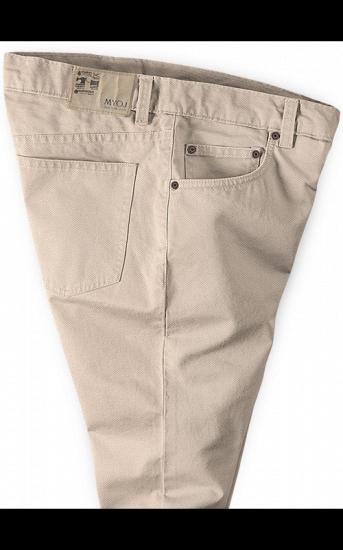 Men Clothes Slim Fit Suit Pants with Zipper Fly_3