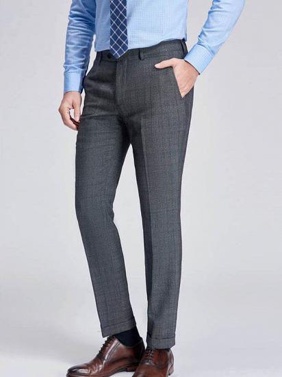 Advanced Grey Plaid Mens Suits for Business | Peak Lapel Modern Suits for Men Sale_6
