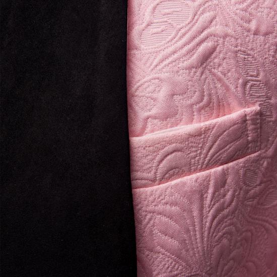 Gorgeous Pink Jacquard Prom Suits | Three Pieces Men Suits with Black Lapel_3