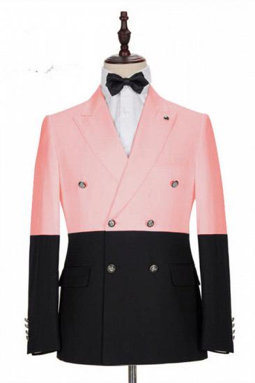 Maximus Pink Double Breasted Slim Fit Fashion Men Suits for Prom_1