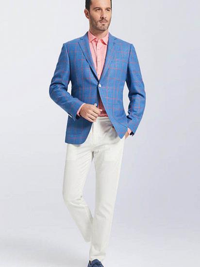 Stylish Patch Pocket Blue Blazer Jacket | Pink Plaid Blazer for Men_3