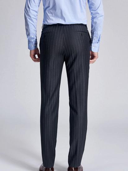 Nehemiah Double Breasted Mens Suits | Stripes Dark Grey Suits for Men_7