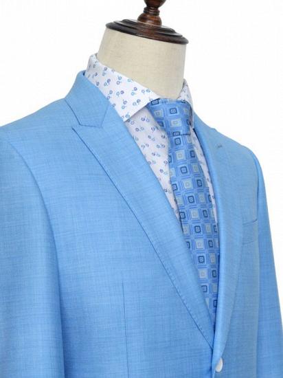 Peak Lapel Two Button Casual Mens Suits for Business | Blue Suits with Peak Lapel_3