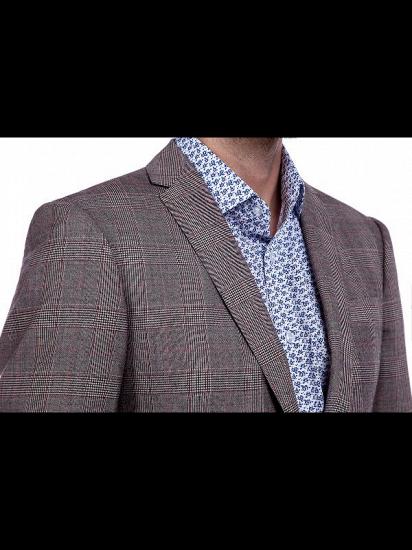Stylish Grey Check Pattern Mens Suits | Flap Pocket Notch Lapel Suits for Formal_5