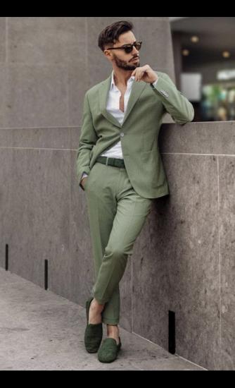 Lime Green Fashion Slim Fit Bespoke Men Suits for Prom