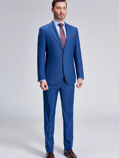 Jakob Romantic Plaid Royal Blue Mens Suits for Business_3