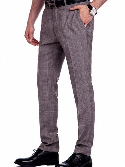 Stylish Grey Check Pattern Mens Suits | Flap Pocket Notch Lapel Suits for Formal_9
