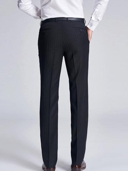 Classic Light Stripes Wedding Pants for Groom | Trey Formal Black Suit Pants_3