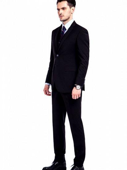 Modern Solid Black Three Piece Suits for Men_2