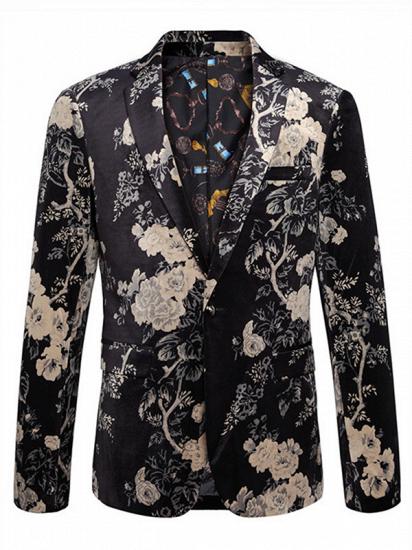 Robert Black Floral Best Fitted Blazer Jacket_1