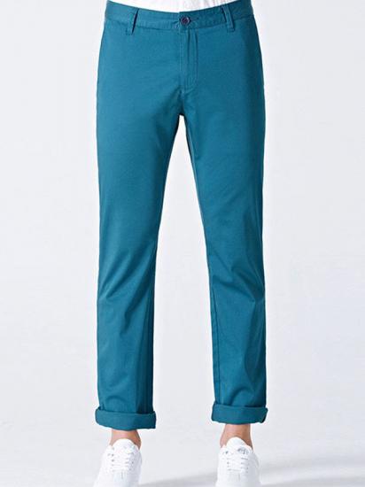 Casual Blue Cotton Solid Daily Mens Ninth Pants_1
