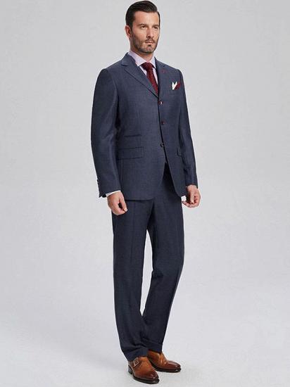 Noble Dark Navy Mens Suits | Three Piece Suits for Men with Double Breasted Vest_2