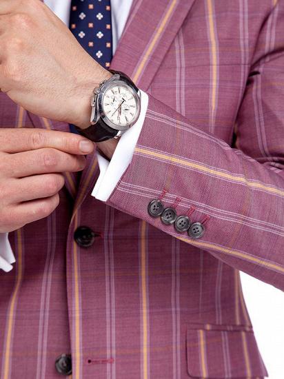 Modern Check Patten Red Purple Mens Suits_6