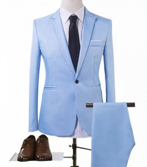 Fashion Sky Blue Business Men Suits | Fashionable Prom Tuxedos Handsome Fit Best Suits_1