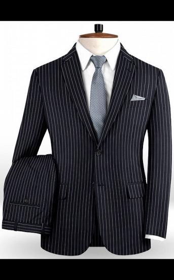 Dark Blue Striped Formal Men Suits Online | Business Slim Fit Tuxedo_2
