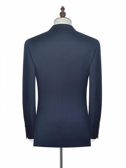 Peak Lapel Double Breasted Business Mens Suits for Formal | Three Piece Dark Navy Suits for Men_2