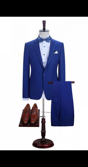 Abraham Royal Blue One Button Notched Lapel Men Suits for Prom_1
