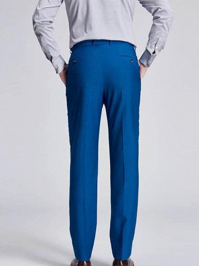 Bright Solid Blue Premium Mens Suits Sale | Peak Lapel Flap Pocket Suits for Men_7
