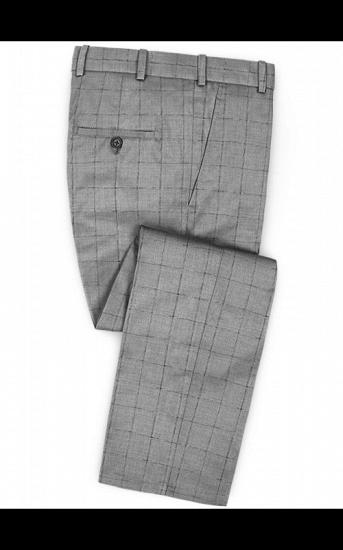 Gray Plaid Men Suits For Two Pieces | Newest Slim Fit Tuxedo_3