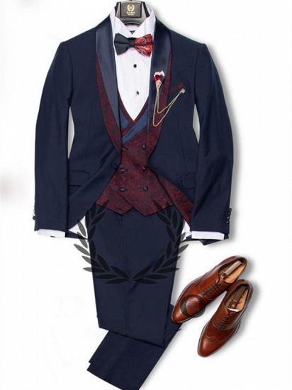 Navy Blue Dress Suits Mens Tuxedo | Bridesgroom Suit Dinner Party Fitting Suit_2