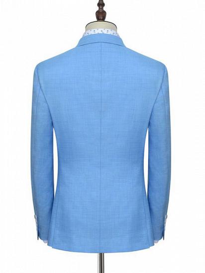 Peak Lapel Two Button Casual Mens Suits for Business | Blue Suits with Peak Lapel_5