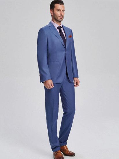 Ricky Elegant Patch Pocket Solid Blue Mens Suits_2