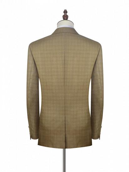 Stylish Khaki Small Check Leisure Suits for Men | Two Button Mens Suits Online_5