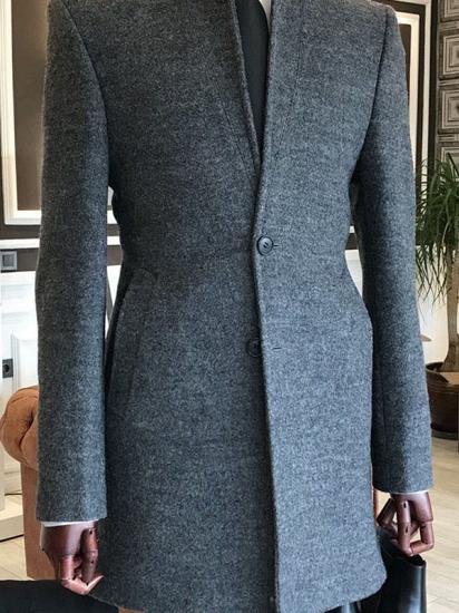 Baldwin Formal All Black Slim Fit Tailored Wool Coat For Business_1